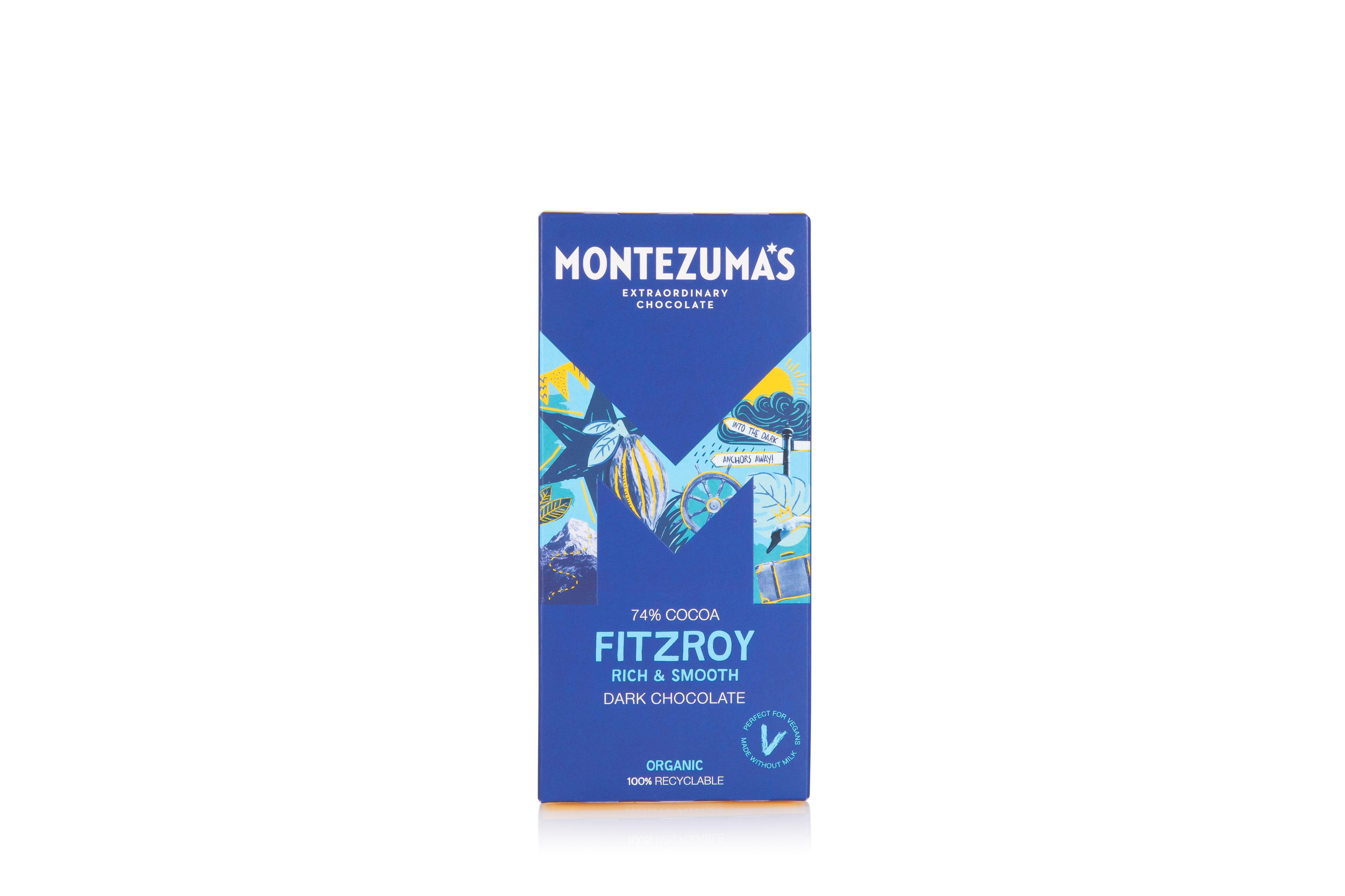 Fitzroy Box Montezuma's 'FitzRoy' 73% Dark Chocolate Bar 12 x 90g | Planet Candy ...