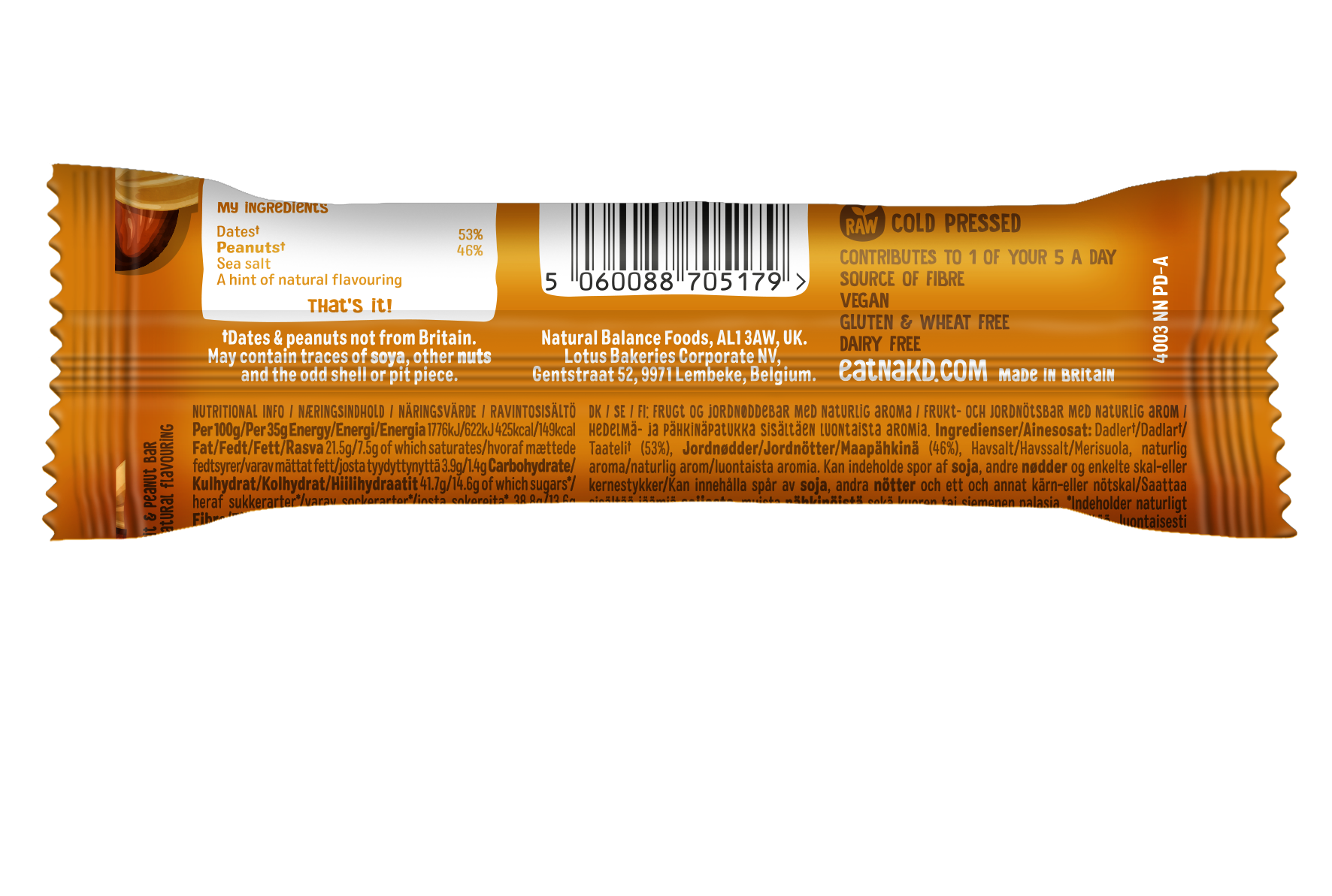 Nakd Peanut Delight Bar 18 x 35g