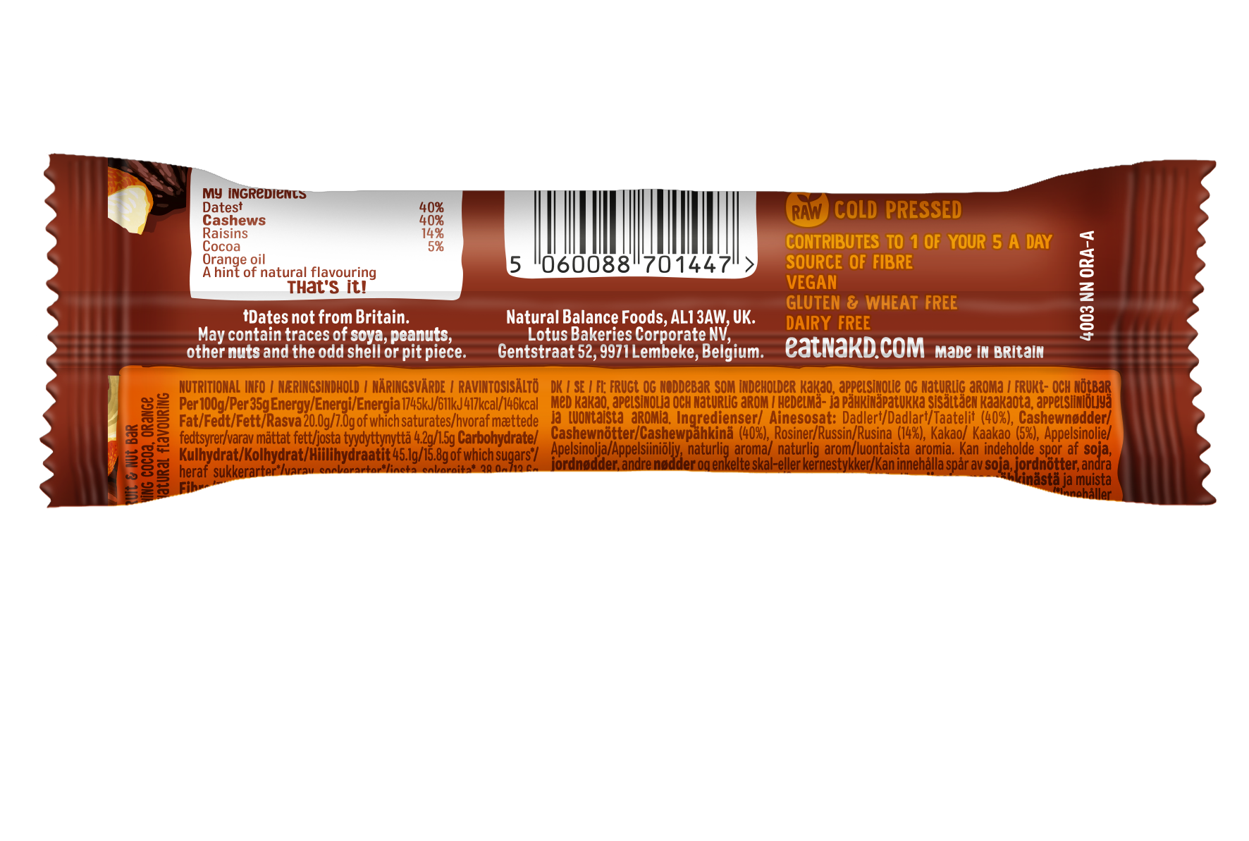 Nakd Cocoa Orange 18 x 35g