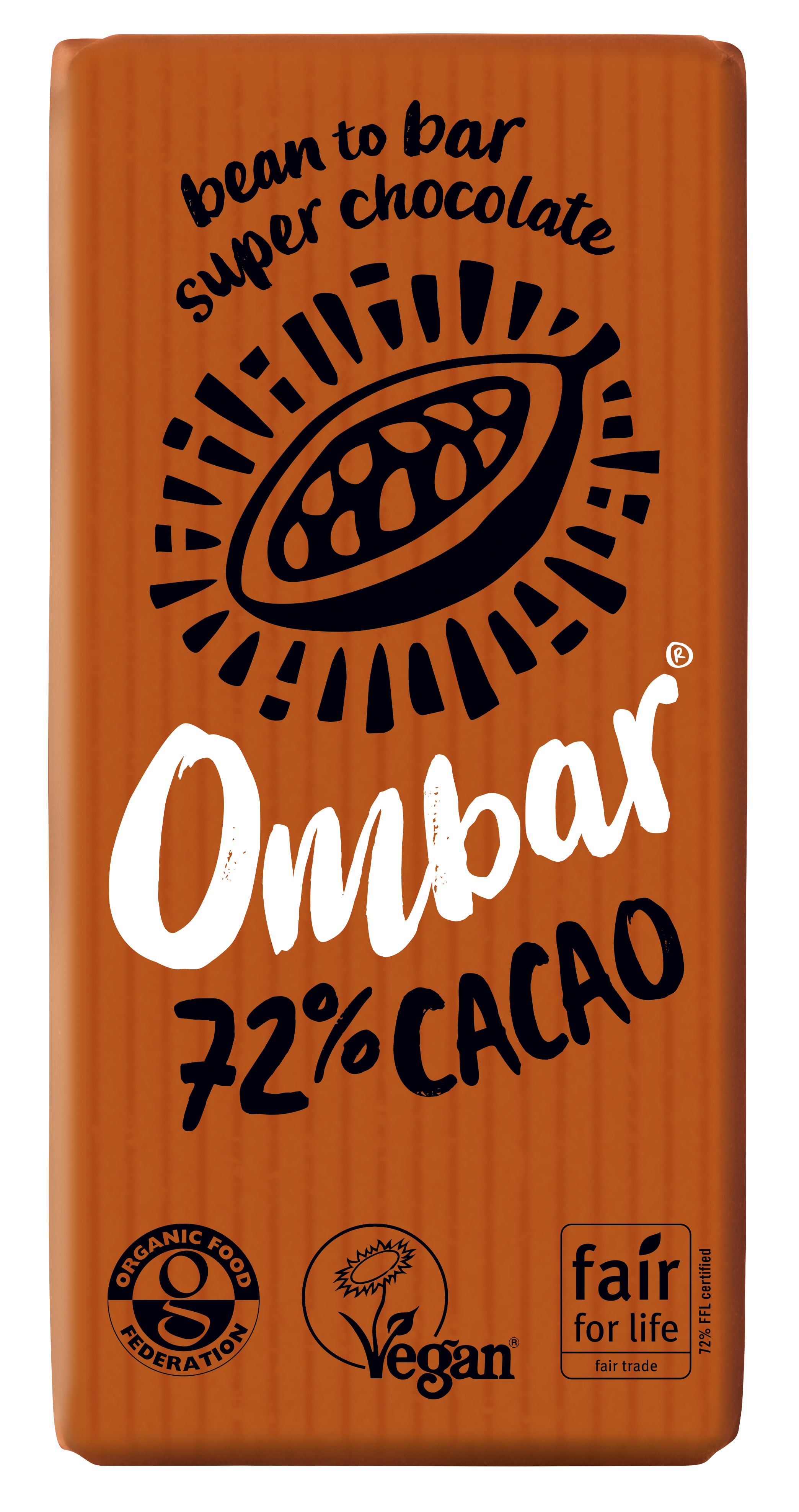 Ombar Dark 72% Raw Chocolate Bar 10 x 35g