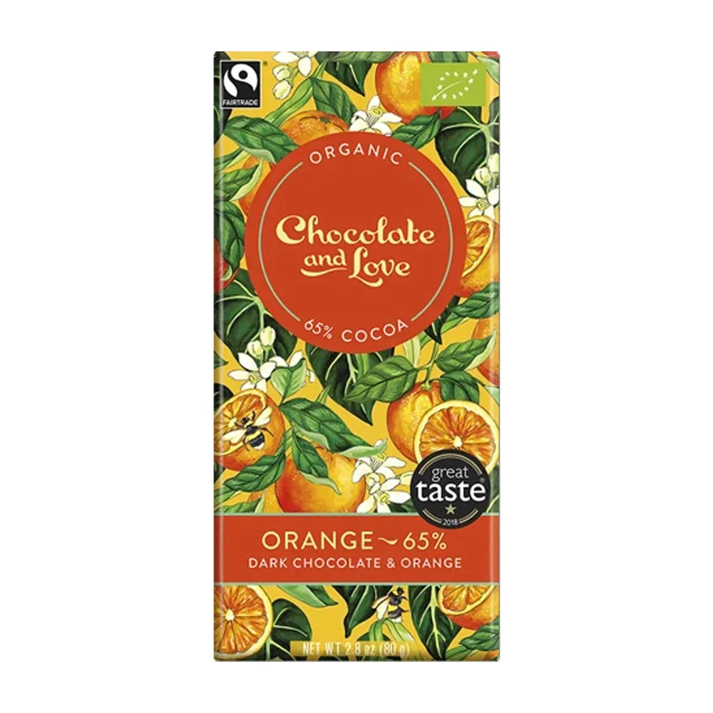 Chocolate & Love Tablette Chocolat Noir & Orange 14 x 80g