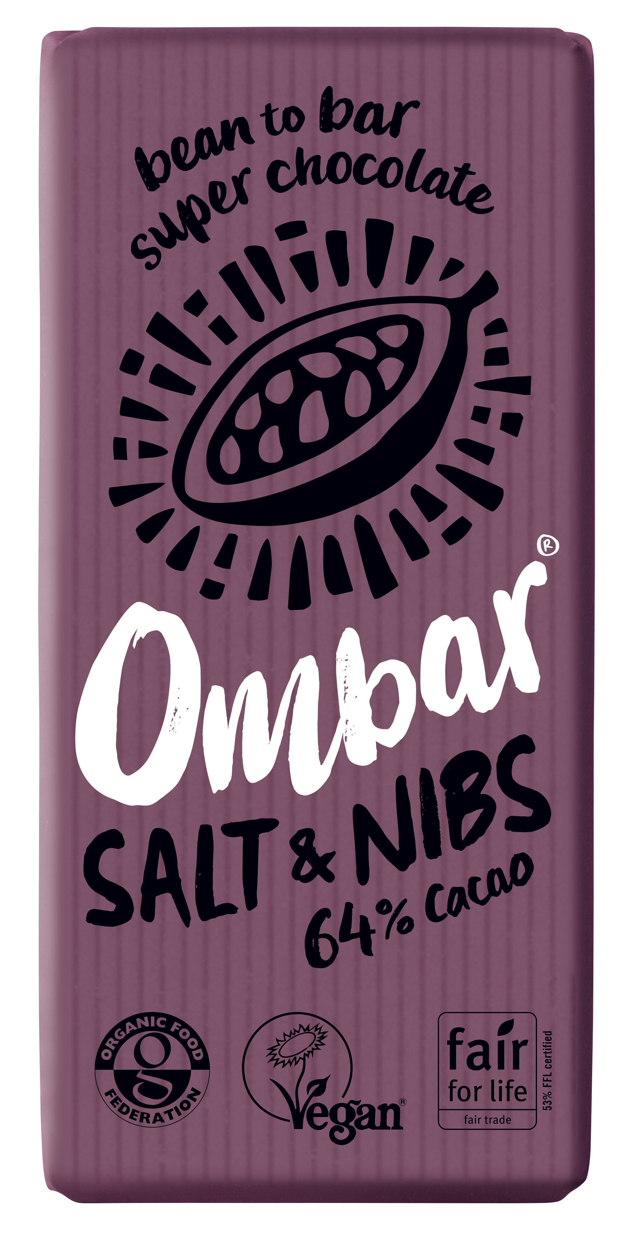 Ombar Salt and Nibs 64% Cocoa Bar 10 x 70g