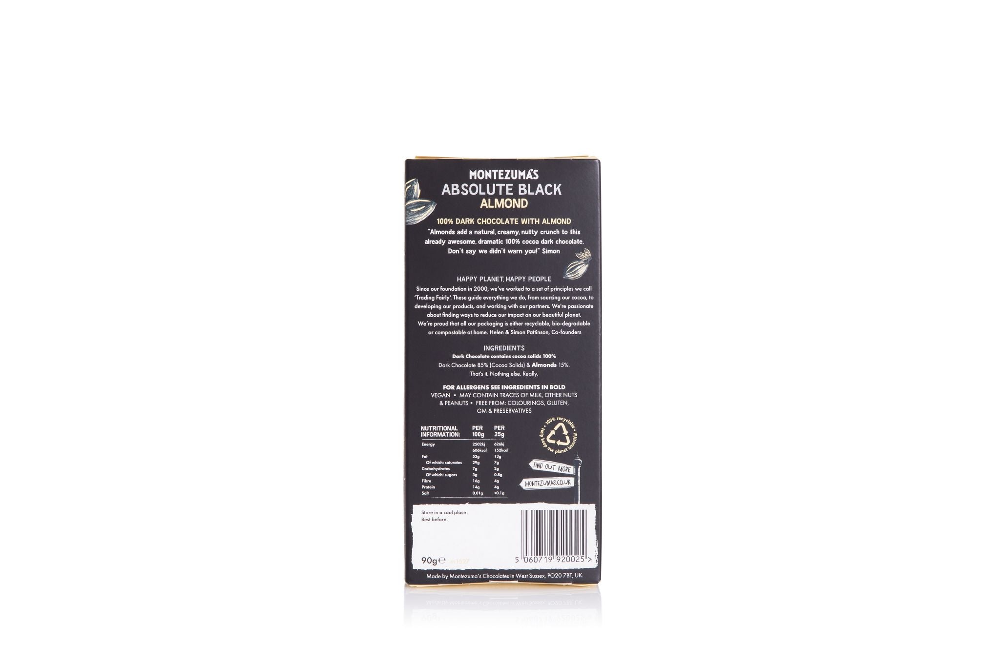 Absolute Black Almonds VEGAN 46947B Case-12x90g