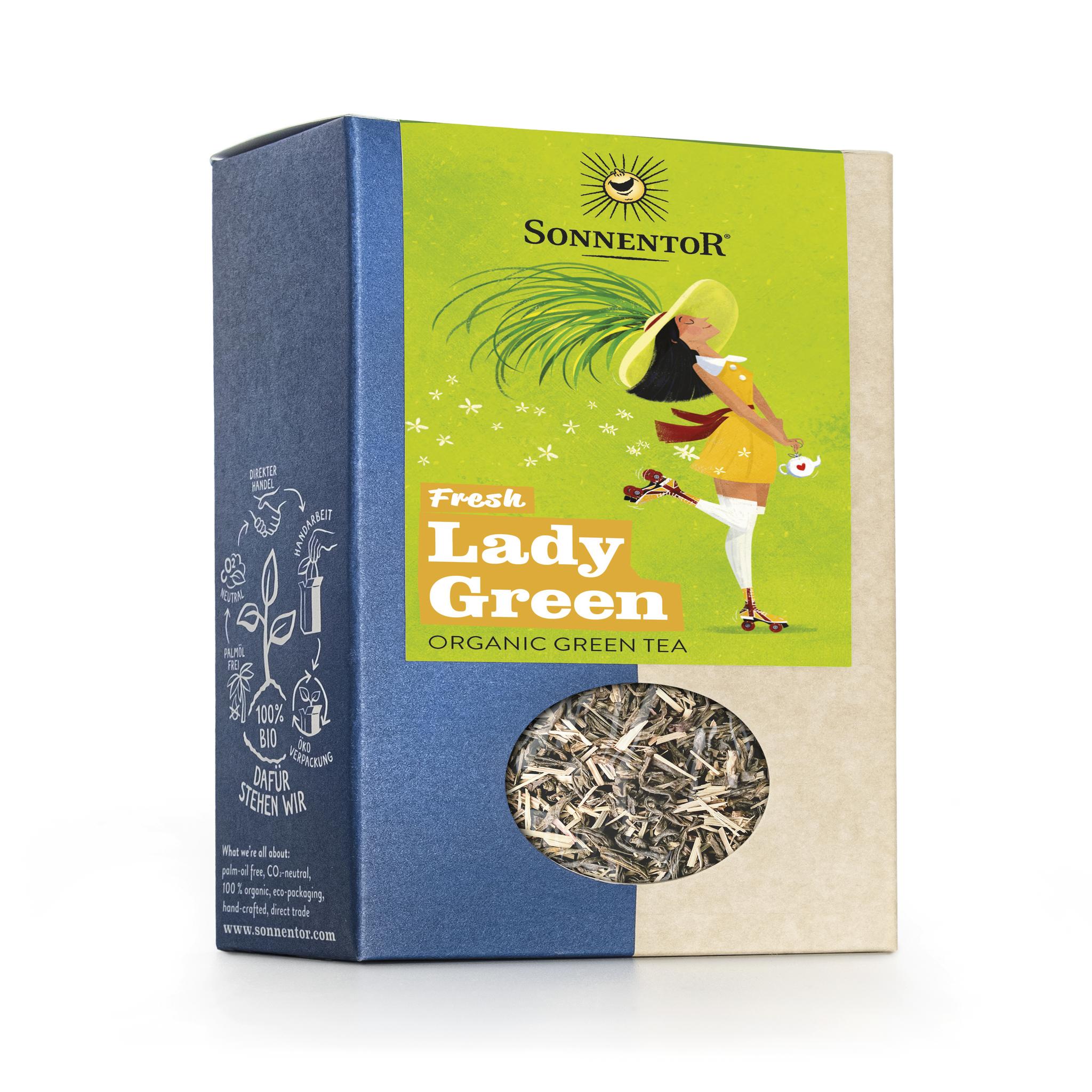 Sonnentor Fresh Lady Grüner Tee, lose, 6 x 90 g