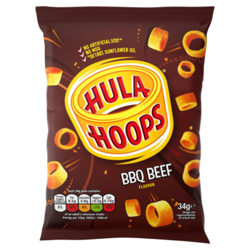 Hula Hoops BBQ Beef 32 x 34g