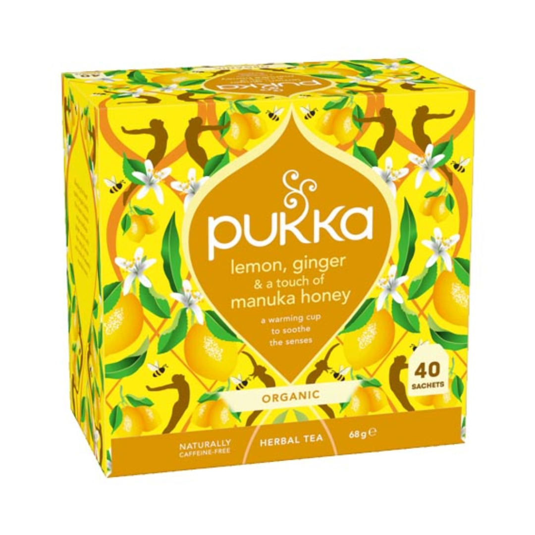 Pukka Herbs Lemon Ginger & Manuka Honey Tea 4 x 40 Bags