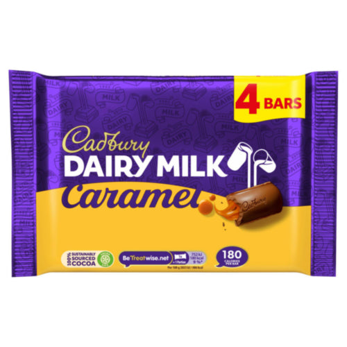 Cadbury Dairy Milk Caramel Multipack, 4er-Pack x 15