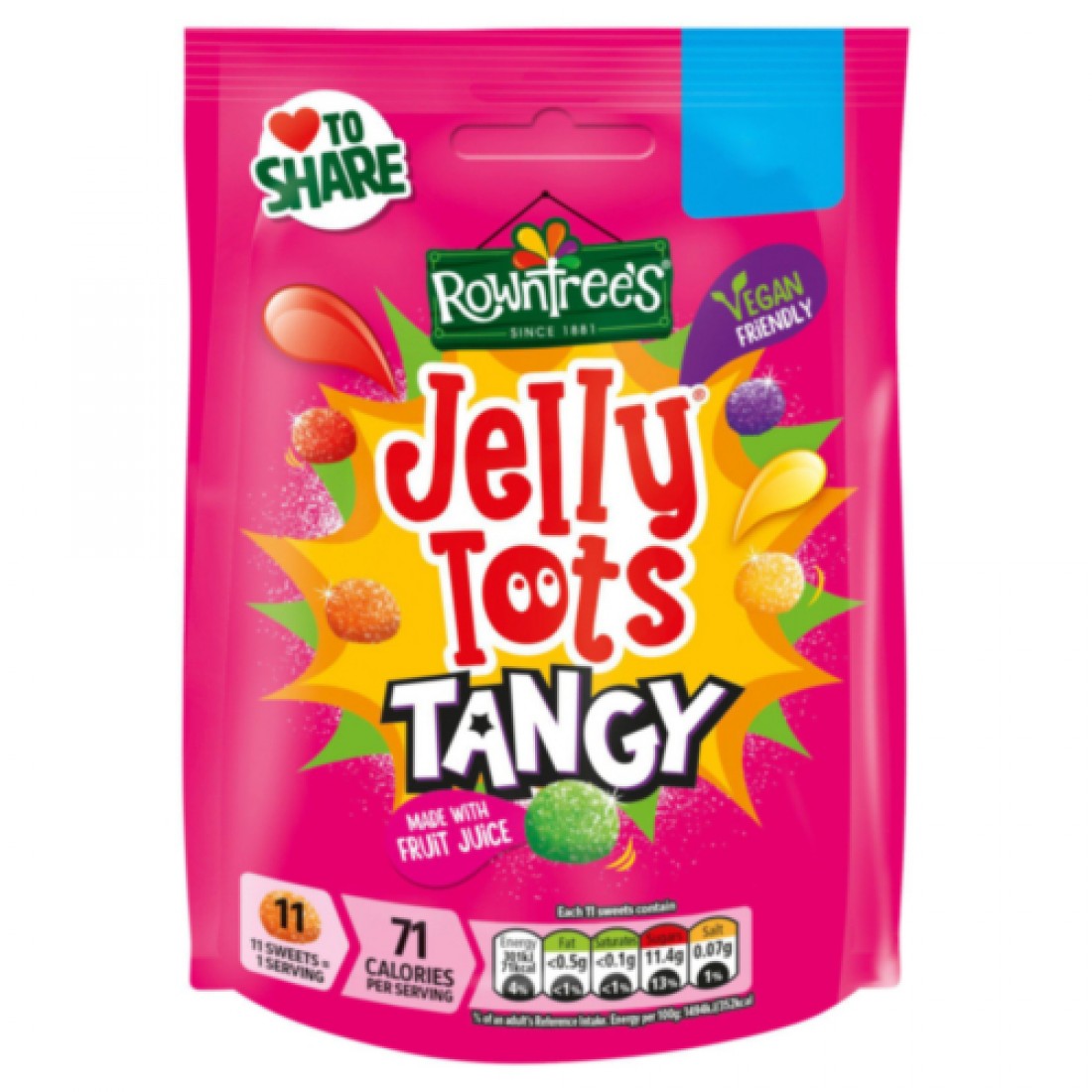 Rowntree's Jelly Tots Tangy 10 x 140g