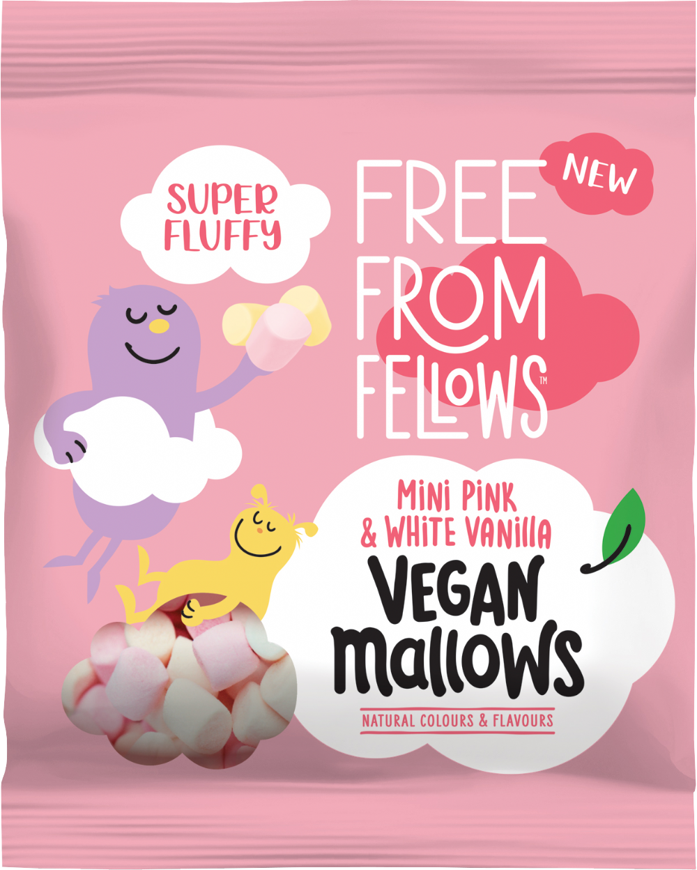 Free From Fellows Mini Pink & White Vanilla Mallows 10 x 105g