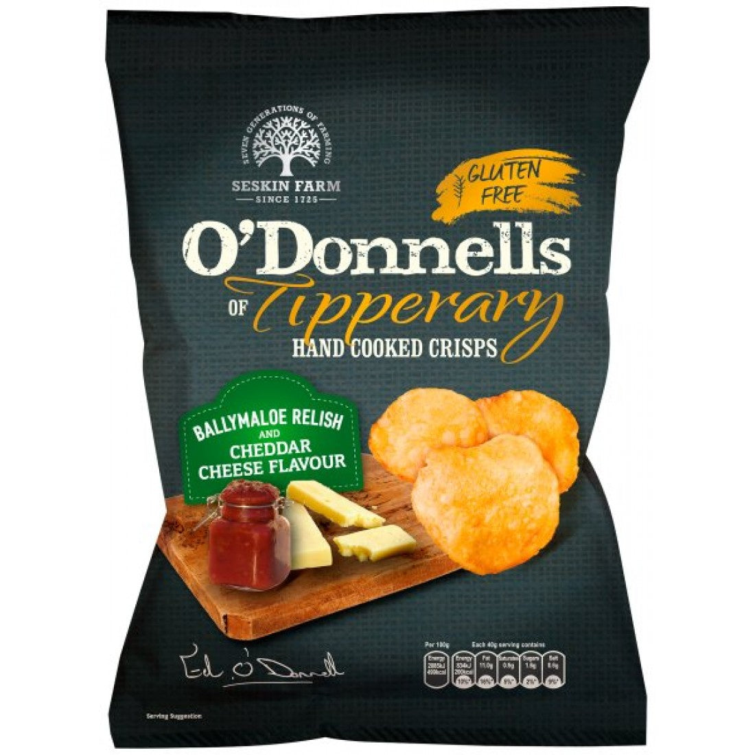 Crisps O'Donnell's Ballymaloe Relish & Cheddar Cheese 12 x 125g