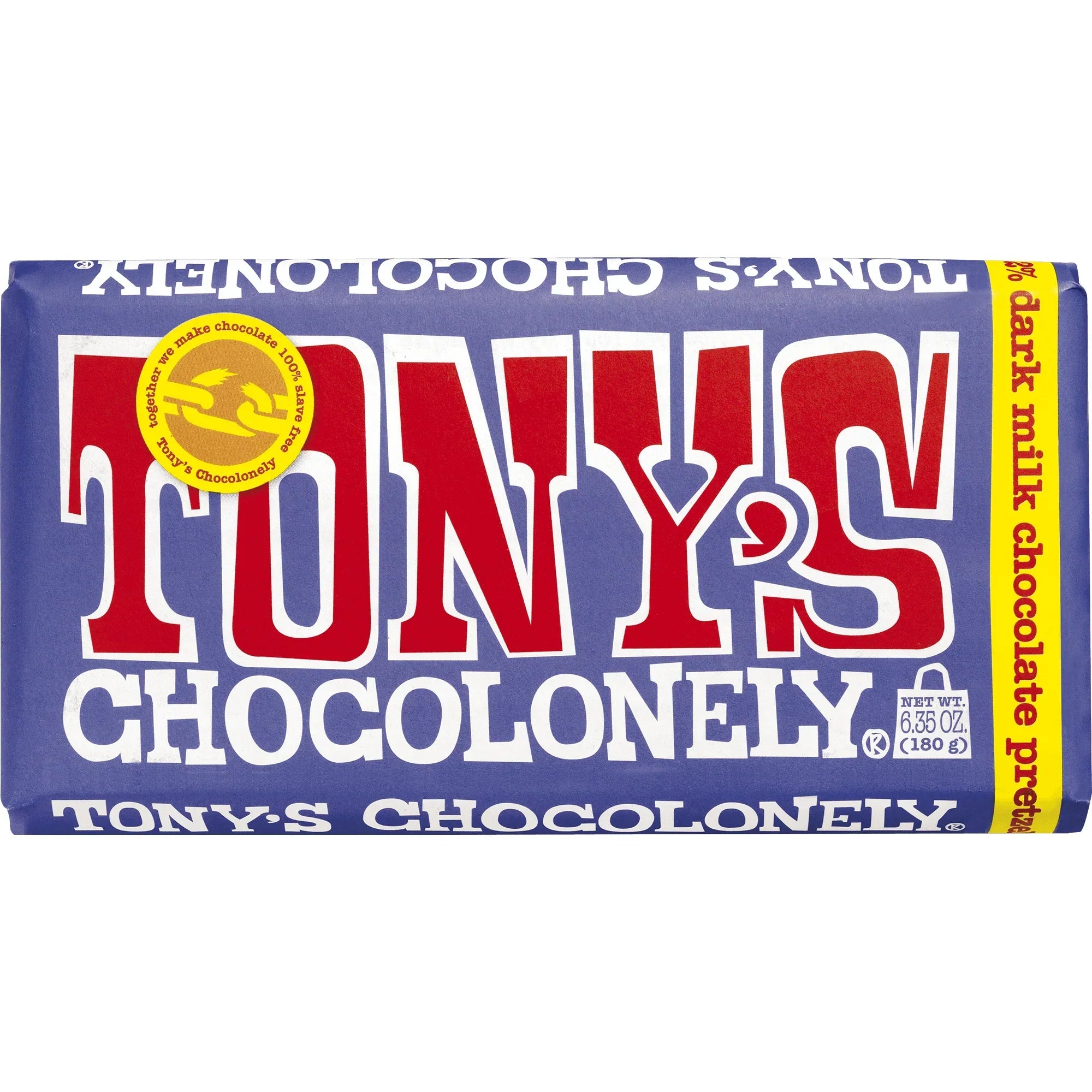 Tony's Chocolonely Dark & Milk Chocolate, Pretzel & Toffee Bar 15 x 180g